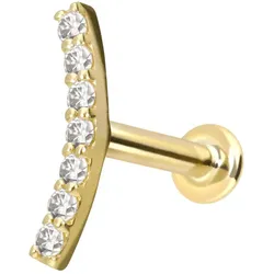 14 Karat Gold Labret mit Innengewinde MOISSANIT-BOGEN