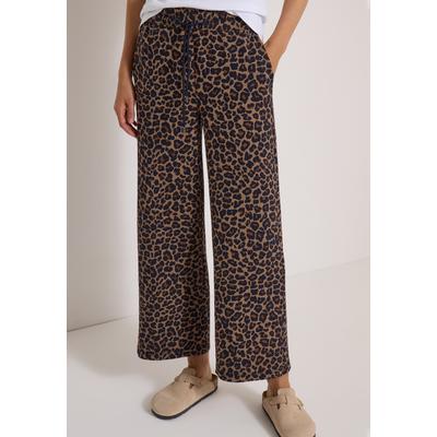 Stoffhose CECIL "Style Neele", Damen, Gr. XL (44), Länge 28, creamy mocha, Web, Obermaterial: 47% Viskose, 45% Polyester, 8% Elasthan. Futter: 100% Polyester, lang, Hosen Stoffhose, Viskosemix in Silk-Touch-Qualität, Elastikbund, Animal Print