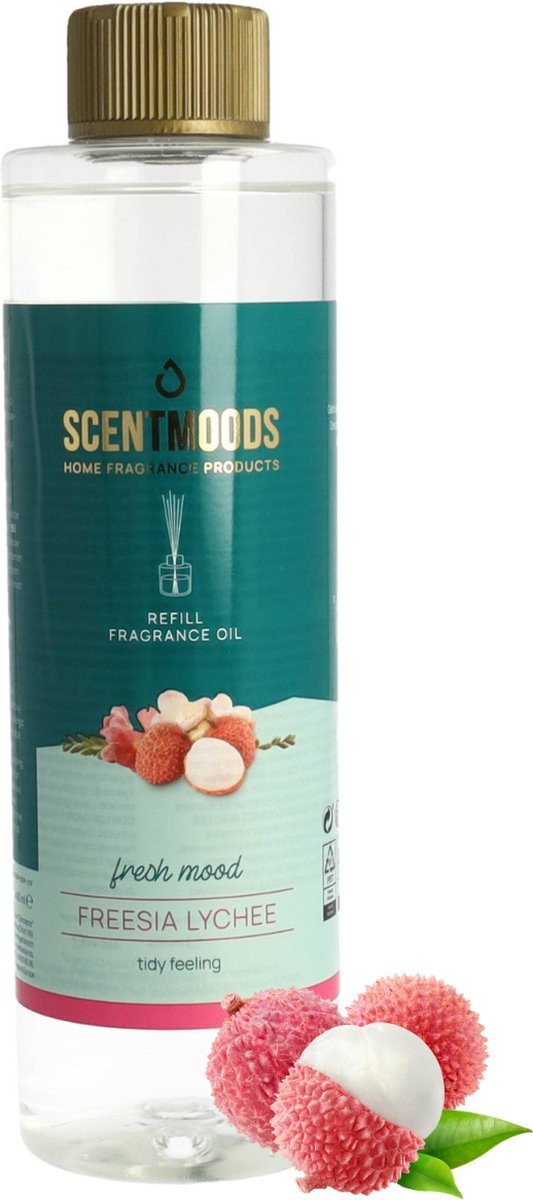 Scentmoods Geurstokjes Navulling Freesia & Lychee - 400ml