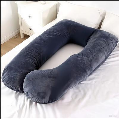 Inspired Finds Velvet Ergonomic Maternity Pillow Adjustable Orthopedic Pregnancy Support Cushion black