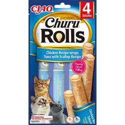 INABA CAT Churu Rolls Huhn mit Thunfisch und Muscheln 4x10g