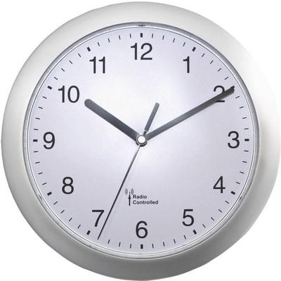 EUROTIME 56787 Funk Wanduhr 25cm x 38mm Silber