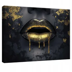 LEINWANDBILD Abstrakt Frau Gold Schwarz Modern 60x40