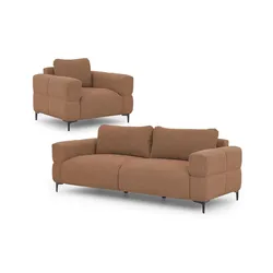 S-STYLE Polstergarnitur 3+1  Cardea ¦ rot ¦ Maße (cm): B: 217 H: 80