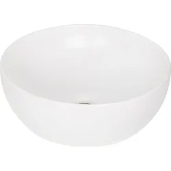 Aufsatz-Waschtisch Elanda 400x400mm Keramik ohne Hahnloch Weiß Matt Evenes