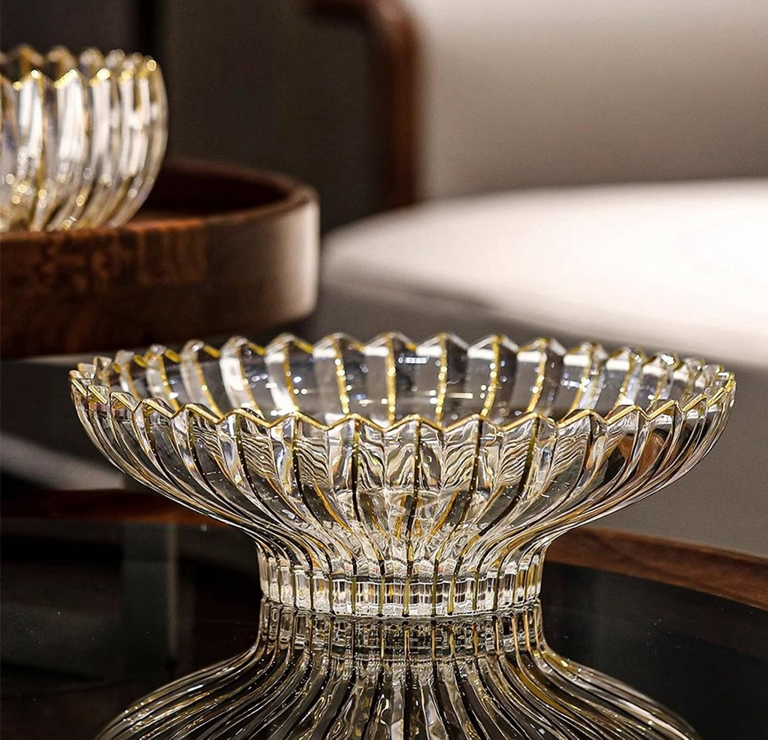 Handgeschilderde gouden decoratieve fruitschaal met een diameter van 30 cm