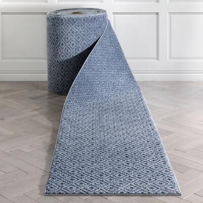Well Woven Custom Size Runner Malaga Pia Tribal Diamond Hallway Stair Rug