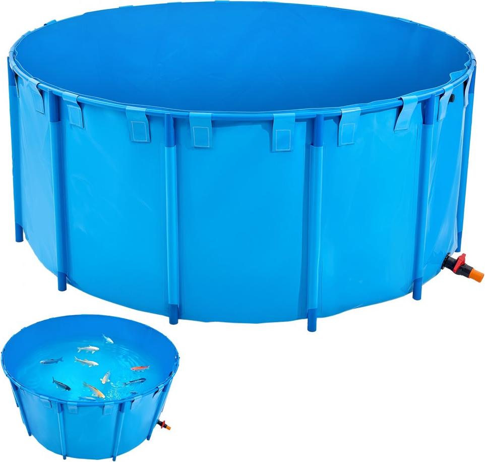 PVC Fischtank 5000L - Fischteich 2400x1000mm - Fischbecken für Koi - Blauer Koiteich