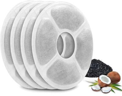 Inspired Finds 3 Layer Replacement Water Fountain Filters For Cats & Dogs Compatible With 81oz 2.4L Pet Water Dispensers 4pack
