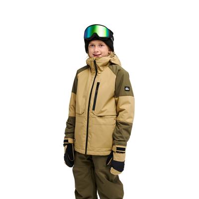 Snowboardjacke QUIKSILVER "Highline 20K", Kinder, Gr. 10, beige (kelp), Obermaterial: 100% Polyester., Jacken Snowboardjacke
