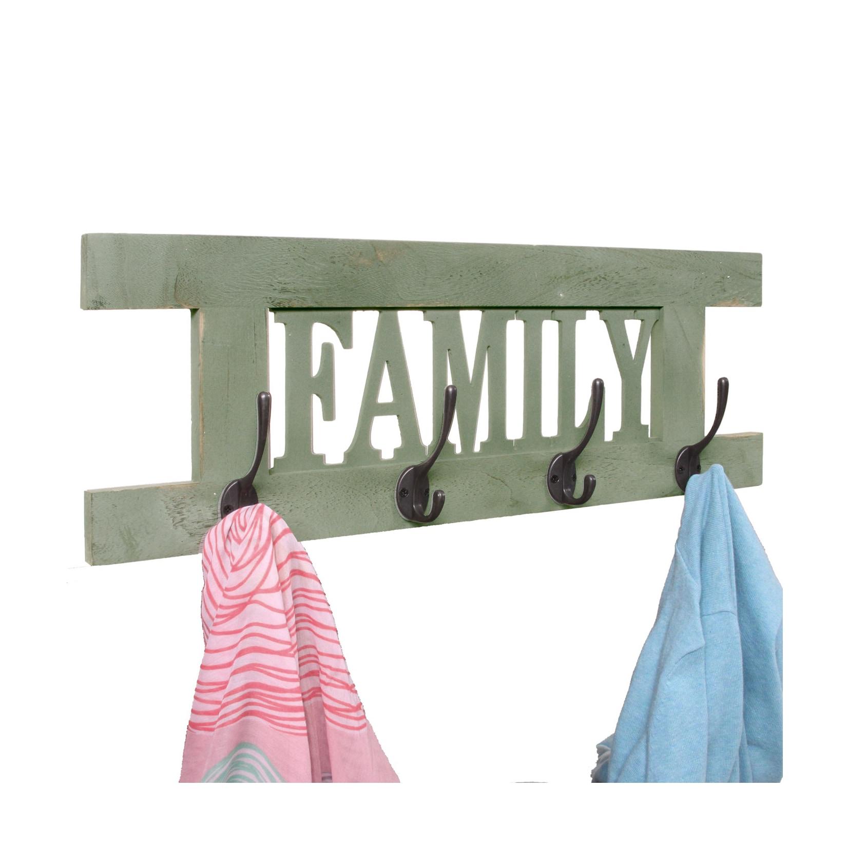 Wandgarderobe MCW-C60 Family, Garderobe Garderobenpaneel, Shabby-Look Vintage 60x21cm ~ grün, shabby