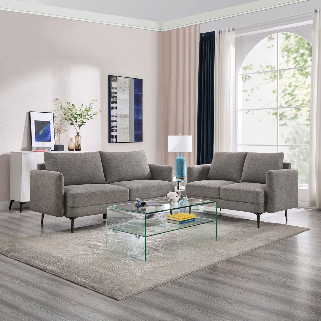 Metro 2 Piece Stationary Living Room Set Mocha 2