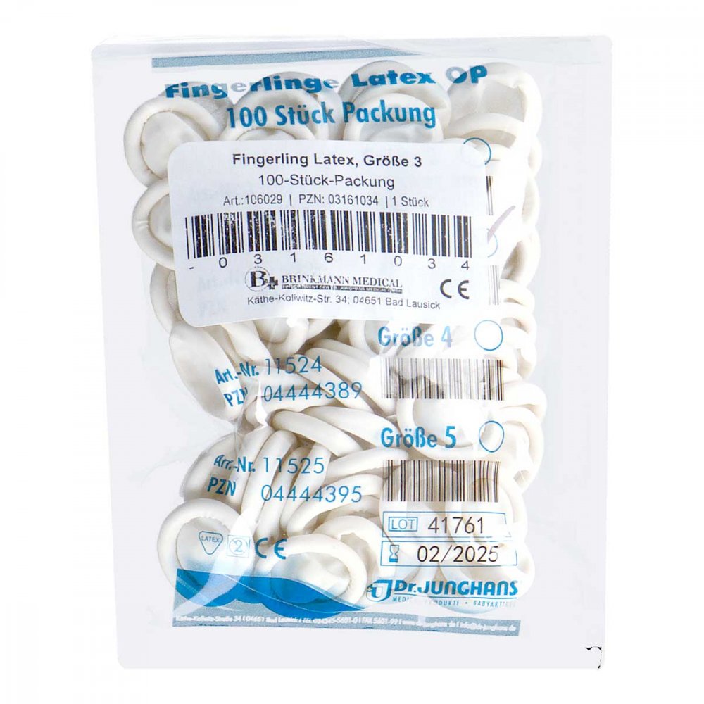 Brinkmann Medical ein Unternehmen der Dr. Junghans Fingerling Op Latex Größe 3 gerollt 03161034