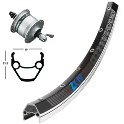 V-Rad 26x1.75Nabend.DHC3003 silb.SSP 36L Exal ZX 19 schw./silb.Niro-Spei.
