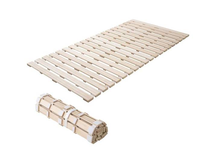 EMOOR Lit à lattes en bois de paulownia non peint 100 x 200 cm pliable pour matelas futon de sol japonais