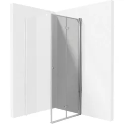 Neuesbad Dusche Tür, ein Teil, Weißglas transparent mit Abdeckung, Chrom, 90 cm NB1DEKTSX041P1