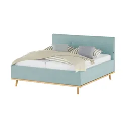 Musterring Polsterbett mit Bettkasten Delphi Variante A ¦ blau ¦ Maße (cm): B: 198 H: 118