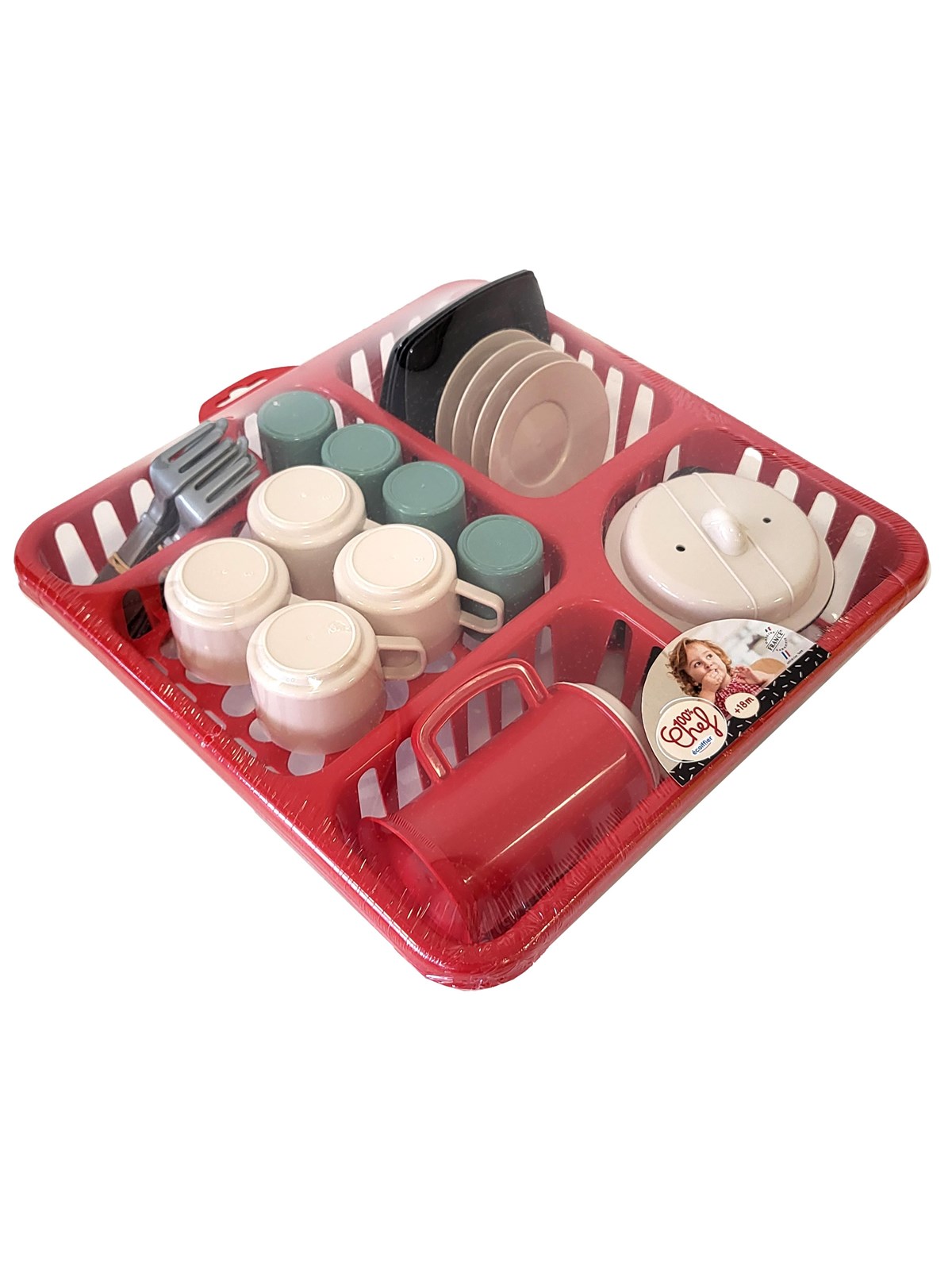 Ecoiffier Großes Service-Set im Tablett m/33 Teilen 30cm
