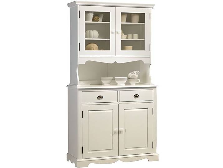 Buffet Vaisselier Blanc de Style Anglais