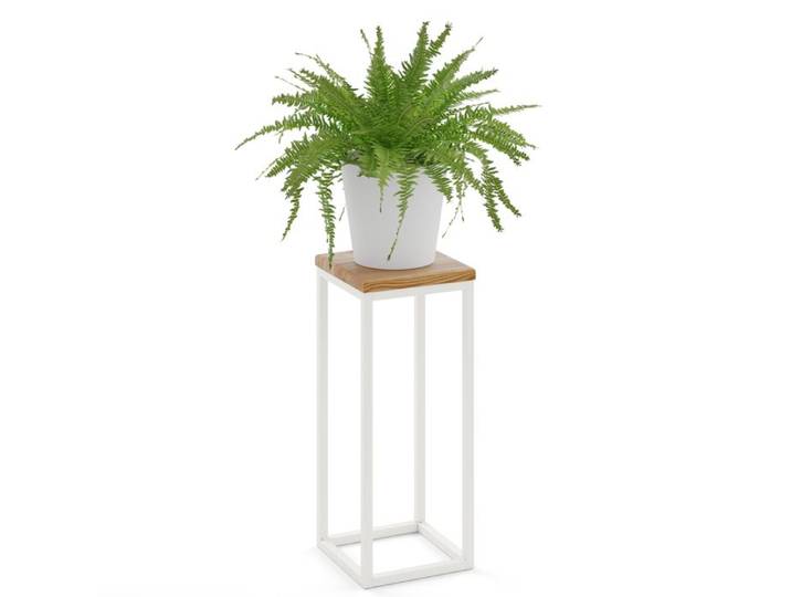 LAMO Manufaktur Support Plantes Piédéstal pour Plantes 50 cm Porte-plantes Interieur Cadre Blanc Gris