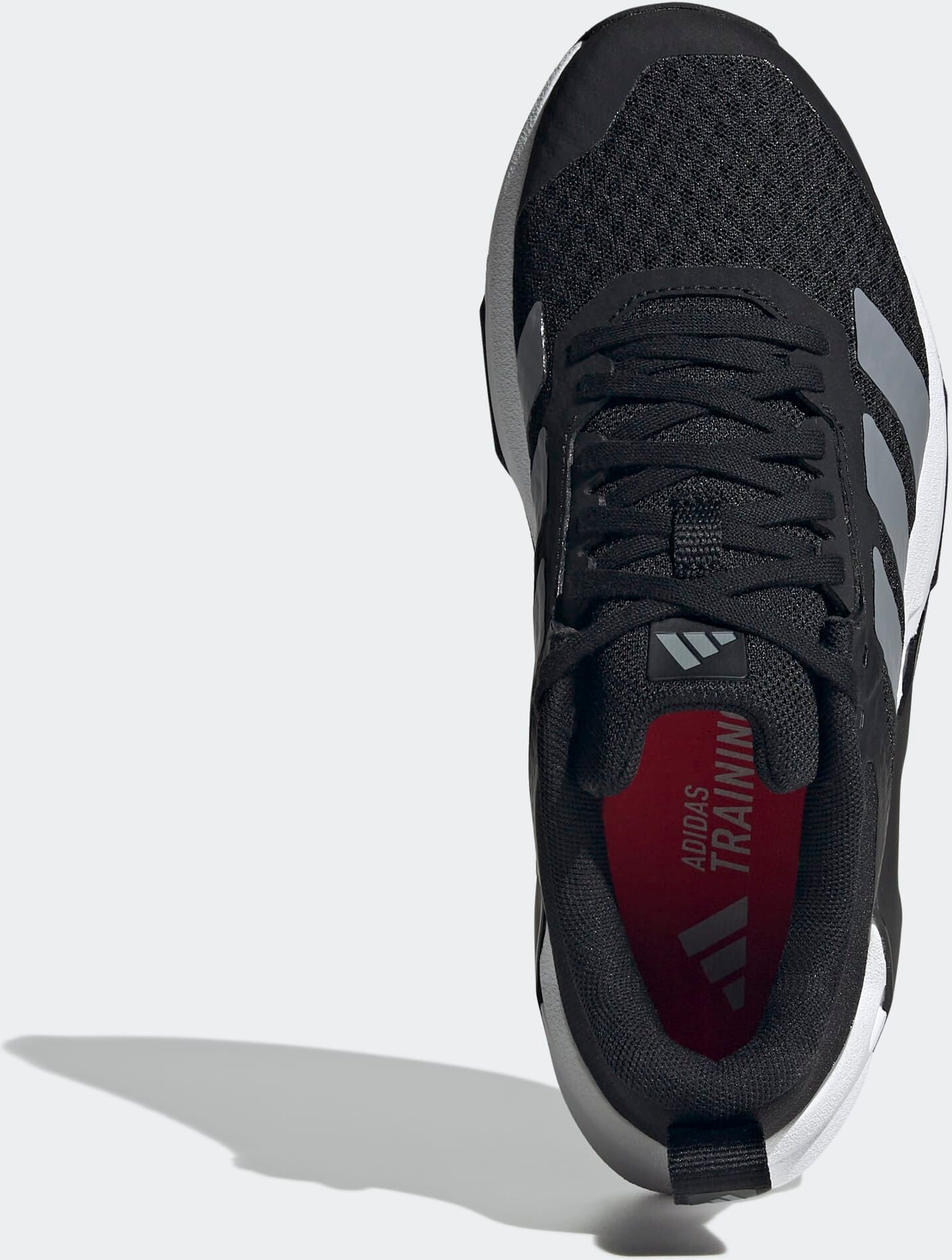 Trainingsschuh ADIDAS PERFORMANCE "DROPSET CONTROL", Damen, Gr. 42, schwarz-weiß (core schwarz, grau, lucid rot), Textil, Schuhe Trainingsschuh, für besseren Halt beim Gewichtstraining