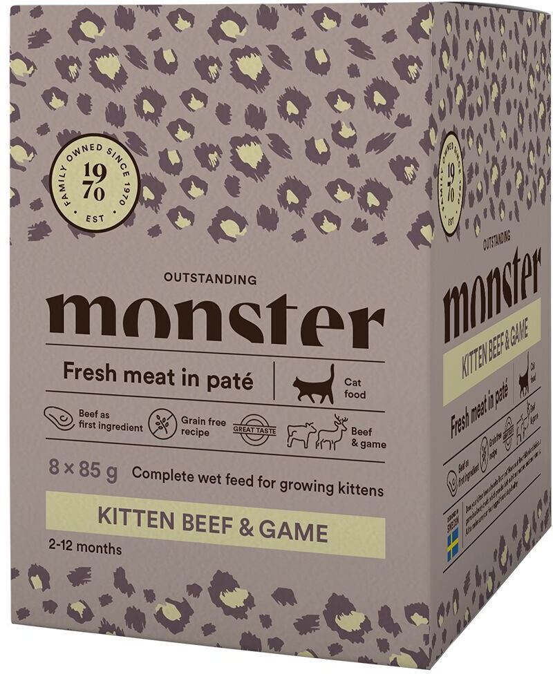 Monster Pet Food Monster Cat Kitten Beef/ Game 85 G