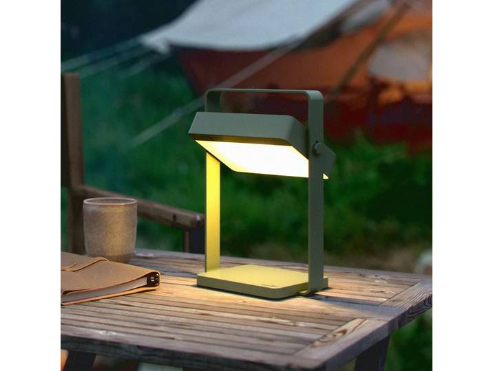 Saulio LED-Solar-Tischlampe, olivgrün, IP44, USB - Nordlux - Wohnzimmer - Modern - Aluminium - Einflammig