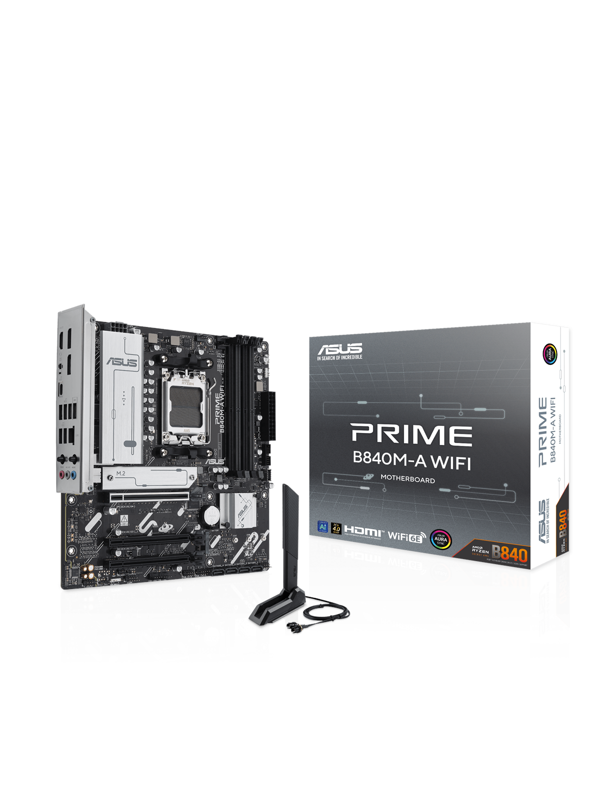 ASUS PRIME B840M-A WIFI Mainboard - AMD B840 - AMD AM5 - DDR5 RAM - Micro-ATX