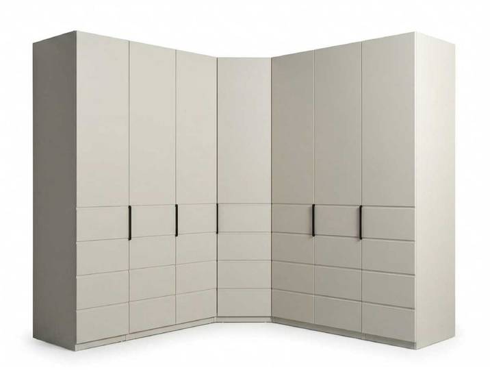 Xlmoebel Eckkleiderschrank Eckkleiderschrank Eckschrank Beige Modern Edel Schrank Schrankwand (1-tlg)