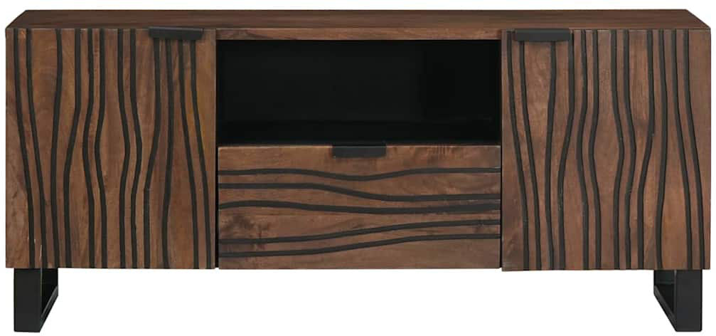 World Menagerie TV Cabinet With Drawer 105 X 33 X 46 Cm Solid Mango Wood Brown 88"