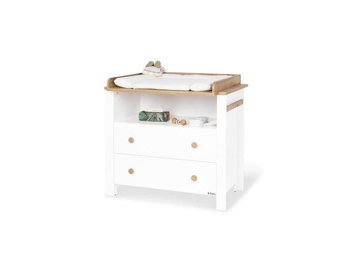 Pinolino Wickelkommode Lova, Weiß, Holz, Eiche, 102x77x99 cm, Babymöbel & Kindermöbel, Babyzimmer, Wickelkommoden & Zubehör, Wickelkommoden