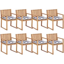 GARTENSTUHL 8er Set Marineblau Sassari II