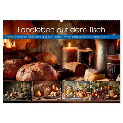 Landleben auf dem Tisch (Wandkalender 2026 DIN A2 quer), CALVENDO Monatskalender