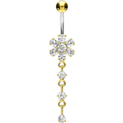 Titan Bananabell mit 925er Silber-Design KRISTALLBLUME + ANHÄNGER