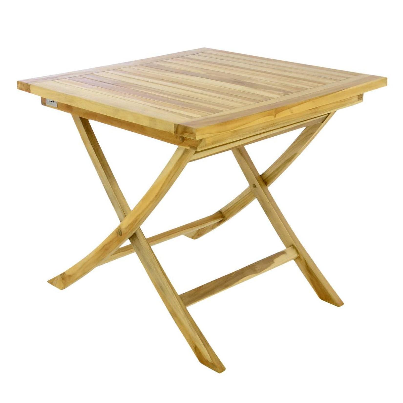 VCM Klapptisch Maße 80x80 cm Balkontisch Gartentisch klappbar hochwertig Teak Holz Gartenmöbel