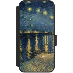 Nivocase Klapphülle für Samsung Galaxy A15 5G Handyhülle aus Kunst Leder NIVOflip schwarz Kunst Malerei (Samsung Galaxy A15 5G), Smartphone Hülle, Schwarz