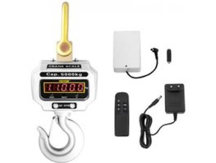 VEVOR Wildwaage Digital 5 000 KG, Hängewaage Digital mit Hohe Genauigkeit, Elektronische Kranwaage Hängewaage Digitale Haken, Mini tragbare Hängewaage mit LCD Anzeige für Reisen Koffer, Fischerei