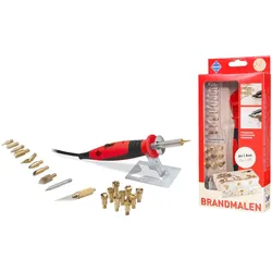 PEBARO Brandmal-Set mit An/Aus-Kolben und 20 Aufsätzen
