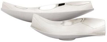 Atlas Lighting and Home Atlas Sway Set of 2 Polished Silver Bowls - 22 inch Wide