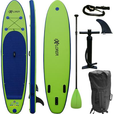 SUP-Board EXPLORER "EXPLORER 320" Gr. 320, grün (grün, blau), Wassersportboards, 320x76x15cm 320cm, Kunststoff