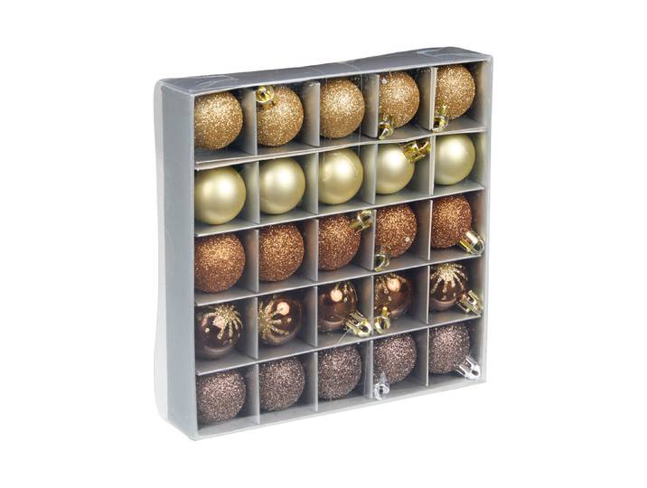 25er Set Baumkugeln bronze/gold