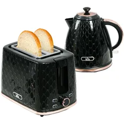 Wasserkocher Toaster Set 2200 W 1,7L Wasserkocher, 2 Scheiben Toaster