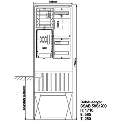 GSAB Elektrotechnik Zähleranschlusssäule 02.00.1P11bez
