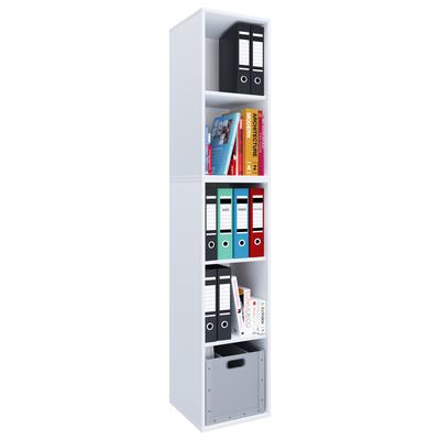 Bücherregal VCM "Holz Büro Regal Bücher Ordner Aktenregal Lona l 5f", weiß, B:35cm T:37cm, Regale, Bücherregal