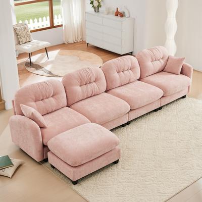 Modular Chenille Tufted Sofas Fits Bedroom, Living Rooms