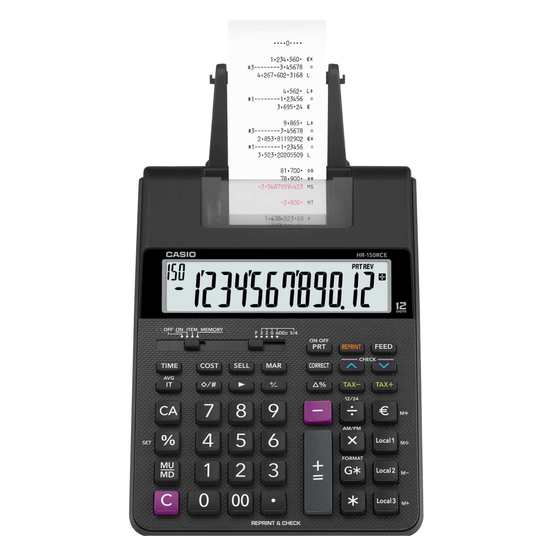 Casio HR-150RCE calculator Desktop Printing Black (Batteriebetrieb, Netzbetrieb) (HR-150RCE)