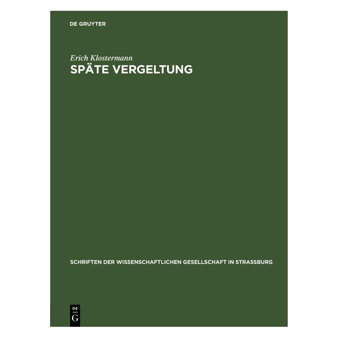 De Gruyter Klostermann:Späte Vergeltung (67773163)
