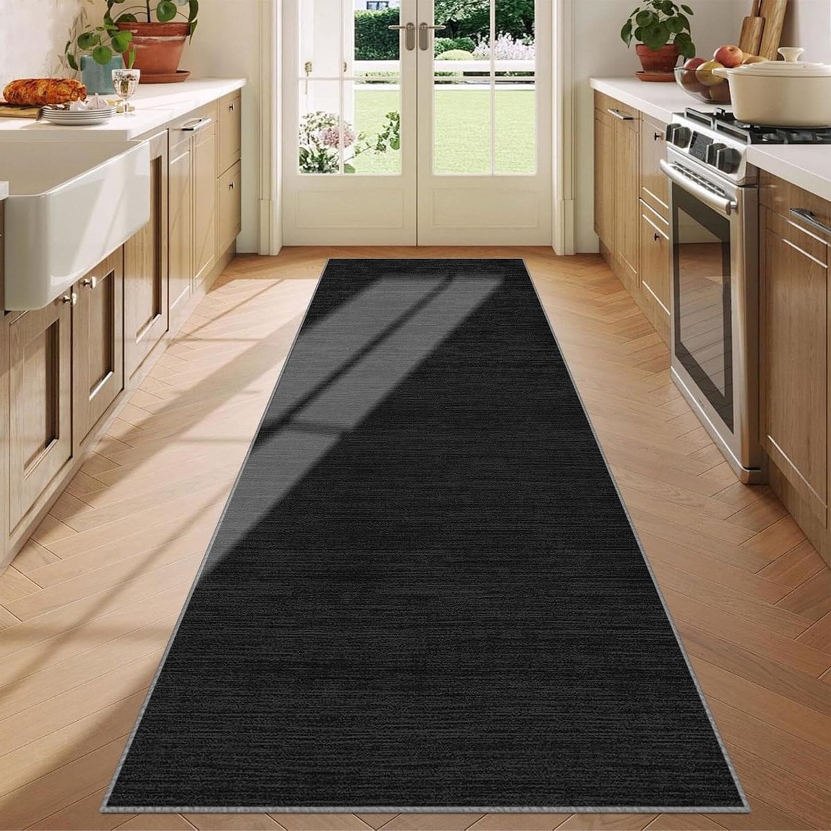 Gangloper Grijs Vloerkleed Loper Machinewasbaar B/D: 40 x 80 cm