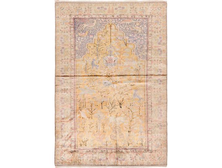Turkei Kaiseri Seide Antik Teppich 121x175 Handgeknüpft Orientteppich Seide