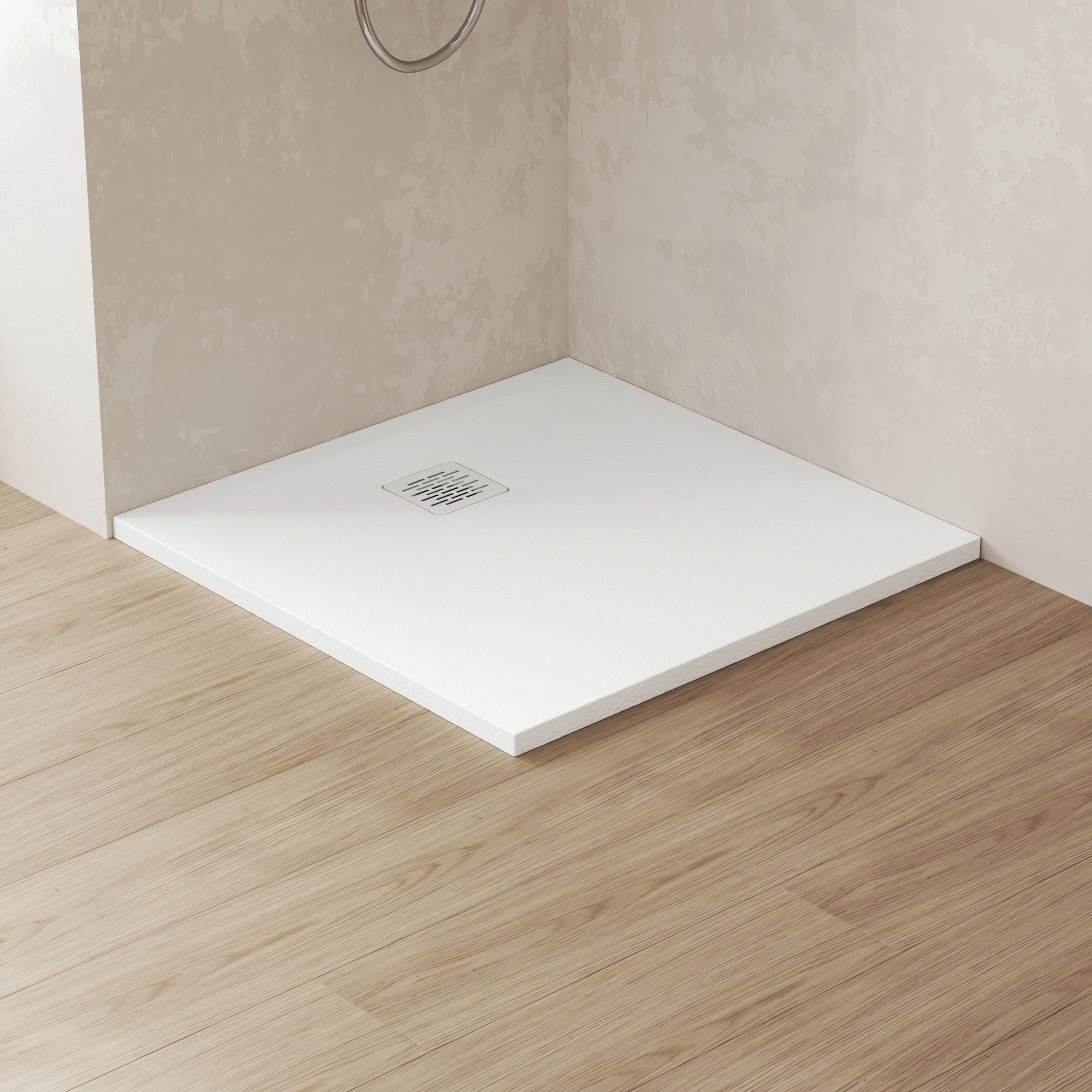 Steinkamp Sense Mineralguss-Duschwanne 80 x 80 mit rutschhemmender Struktur inkl. Ablaufabdeckung
